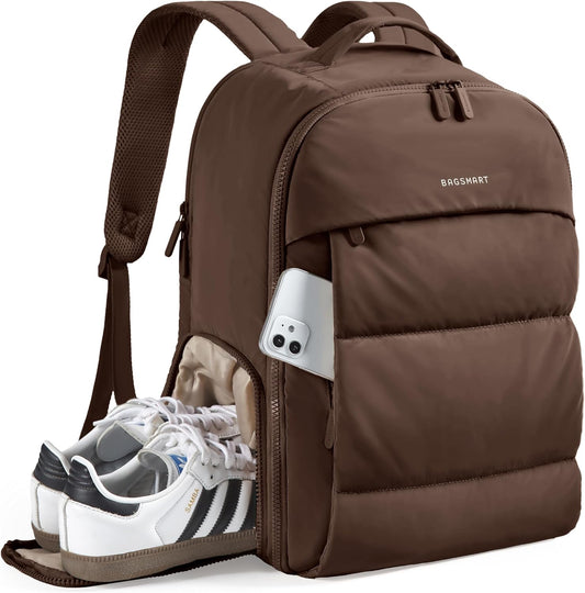 BAGSMART Travel Backpack for Women, Gym Backpack with Shoe Compartment
