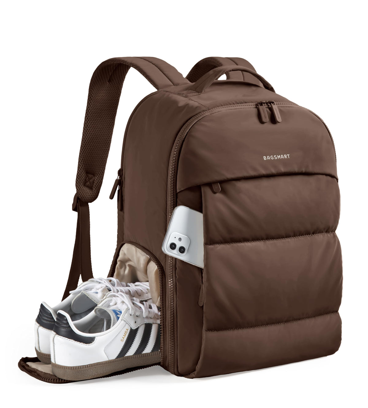 BAGSMART Travel Backpack for Women, Gym Backpack with Shoe Compartment