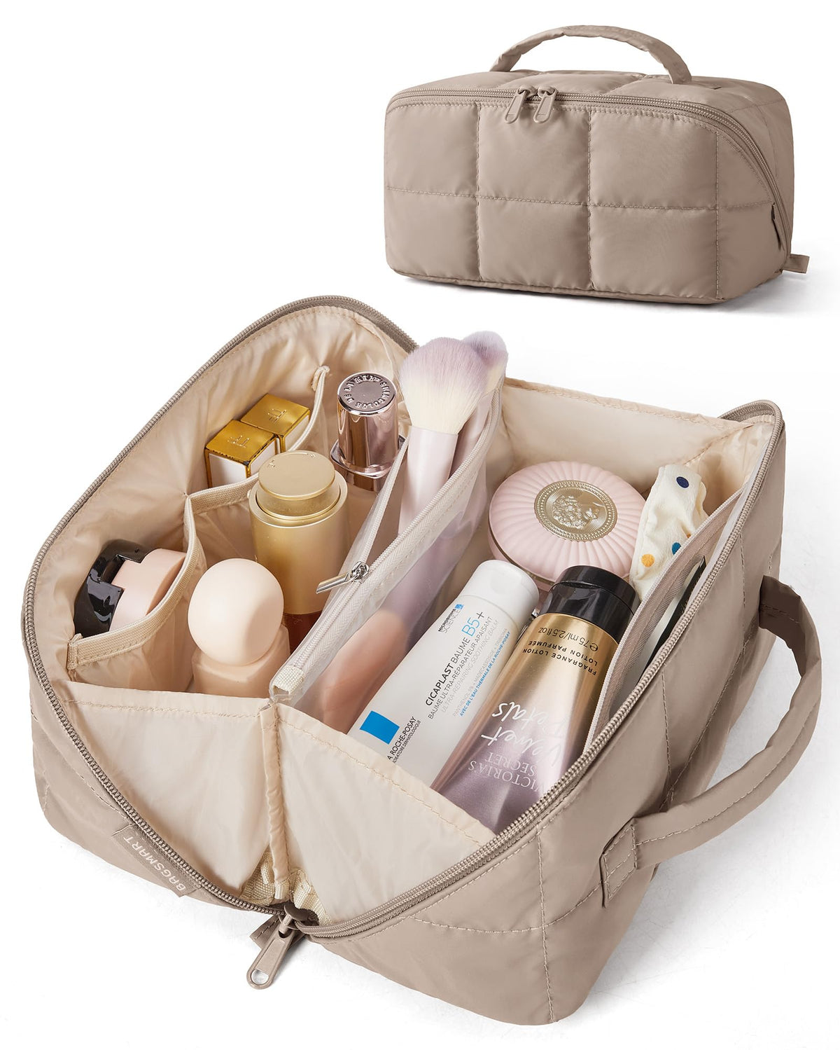 BAGSMART Travel Makeup Bag, Large Capacity Cosmetic Organizer for Women