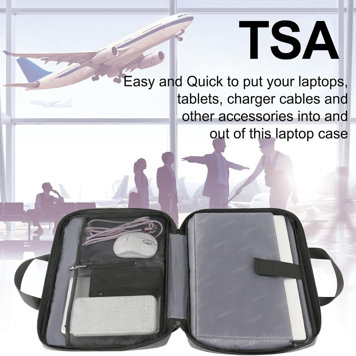 Ytonet Laptop Case 16 inch, 15-15.6 Inch TSA Laptop Sleeve Computer Bag