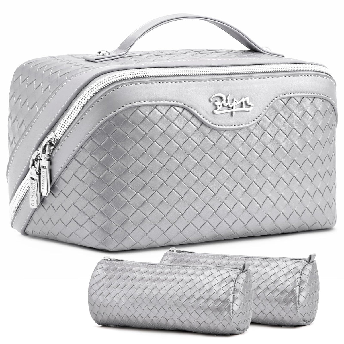 BOYATU Travel Makeup Bag Cosmetic Bags for Women: 3 Pcs Set Make up Bag