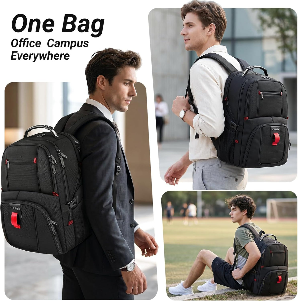 YOREPEK Large Laptop Backpack for Men, Heavy Duty Travel Backpack