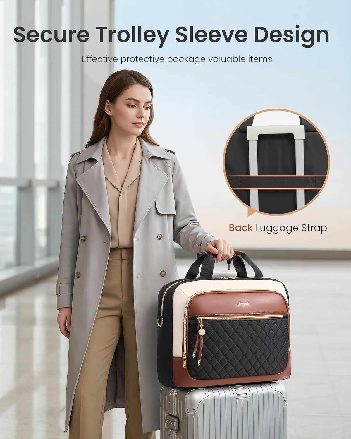 LOVEVOOK Laptop Briefcase for Women, Computer Messenger Shoulder Bags