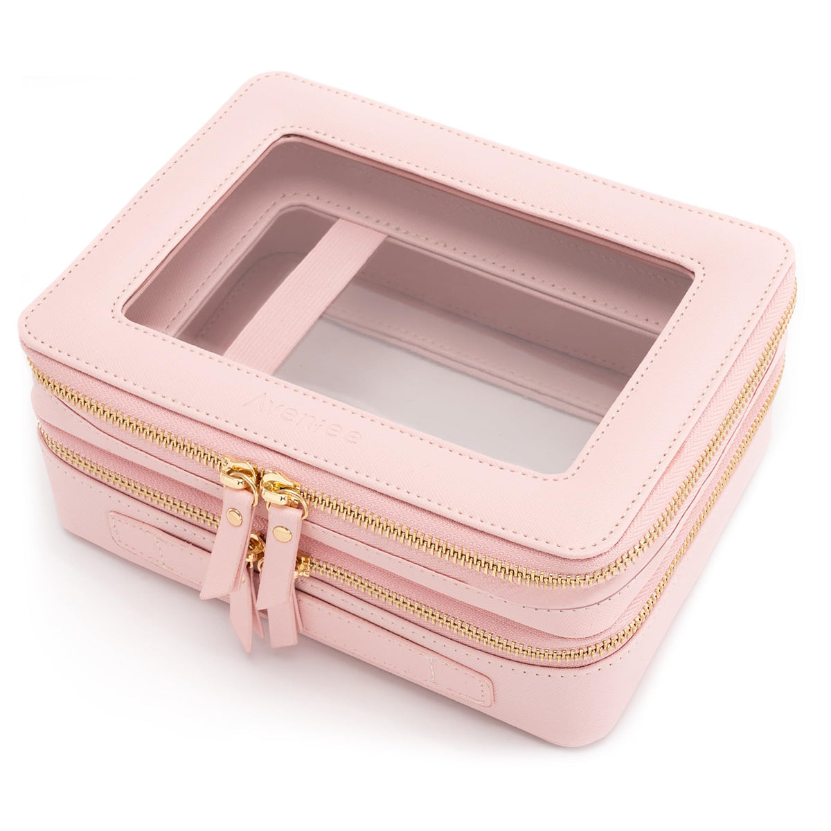 Aveniee Clear Makeup Bag Organizer, Travel Toiletry Bag Cosmetic Case for Women, Make Up Skincare Pouch Car Organizer Bag with Zippers for Essentials,White,Medium Classic