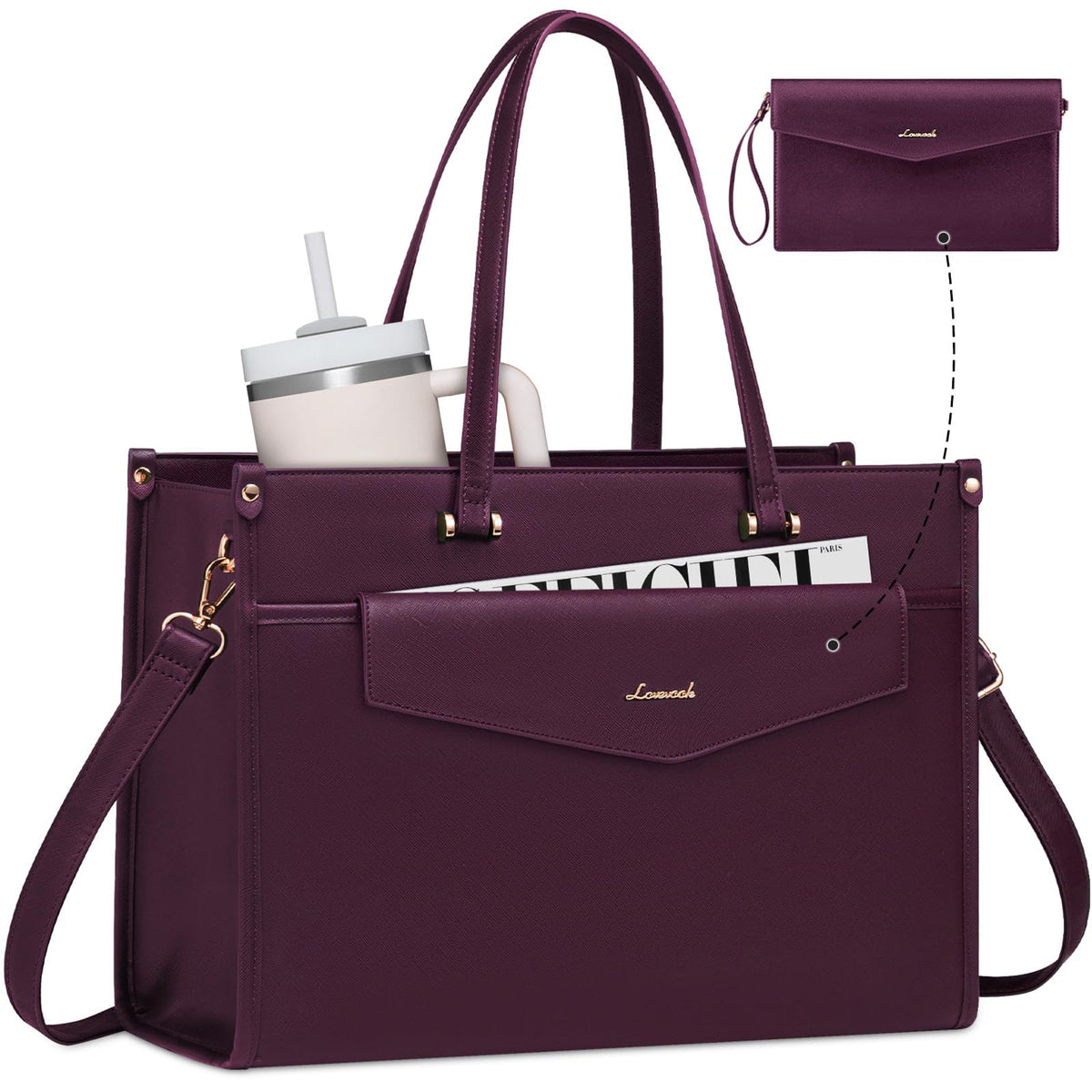 LOVEVOOK Laptop Tote Bag Women 2-in-1 Work Purse Computer Briefcase Handbag