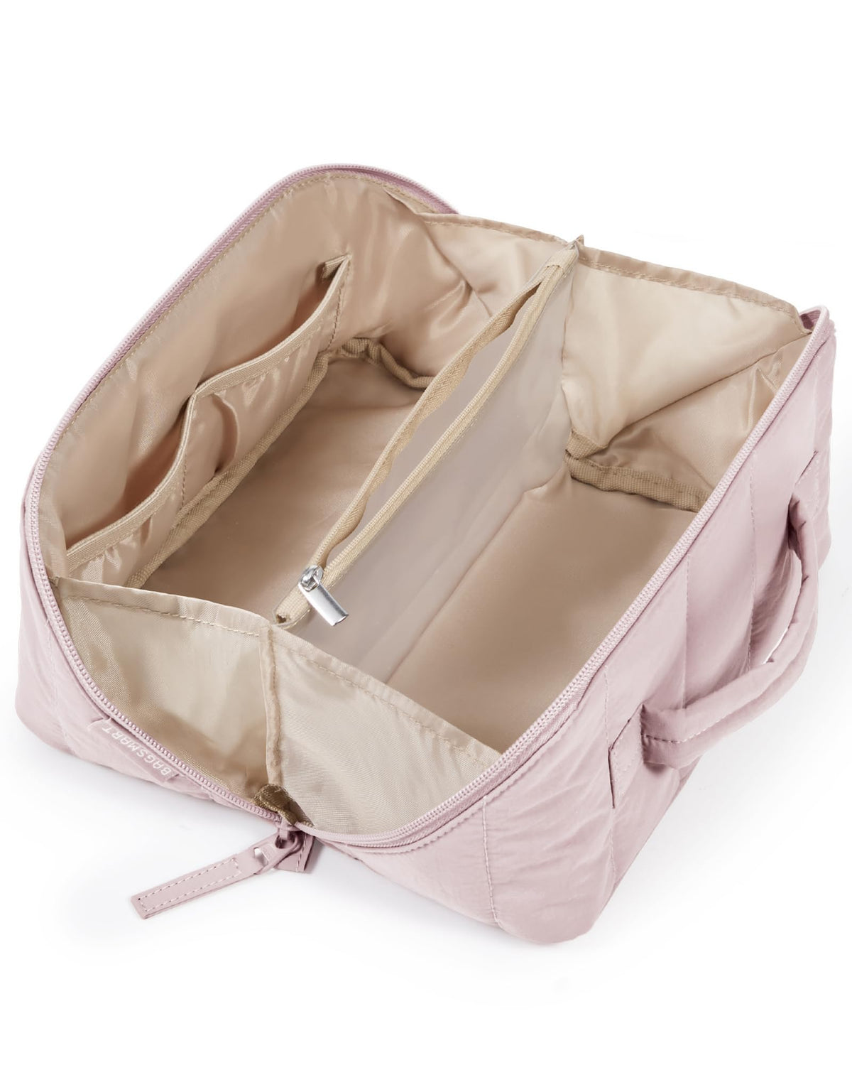 BAGSMART Puffy Travel Makeup Bag Toiletry Bag for Women, Black