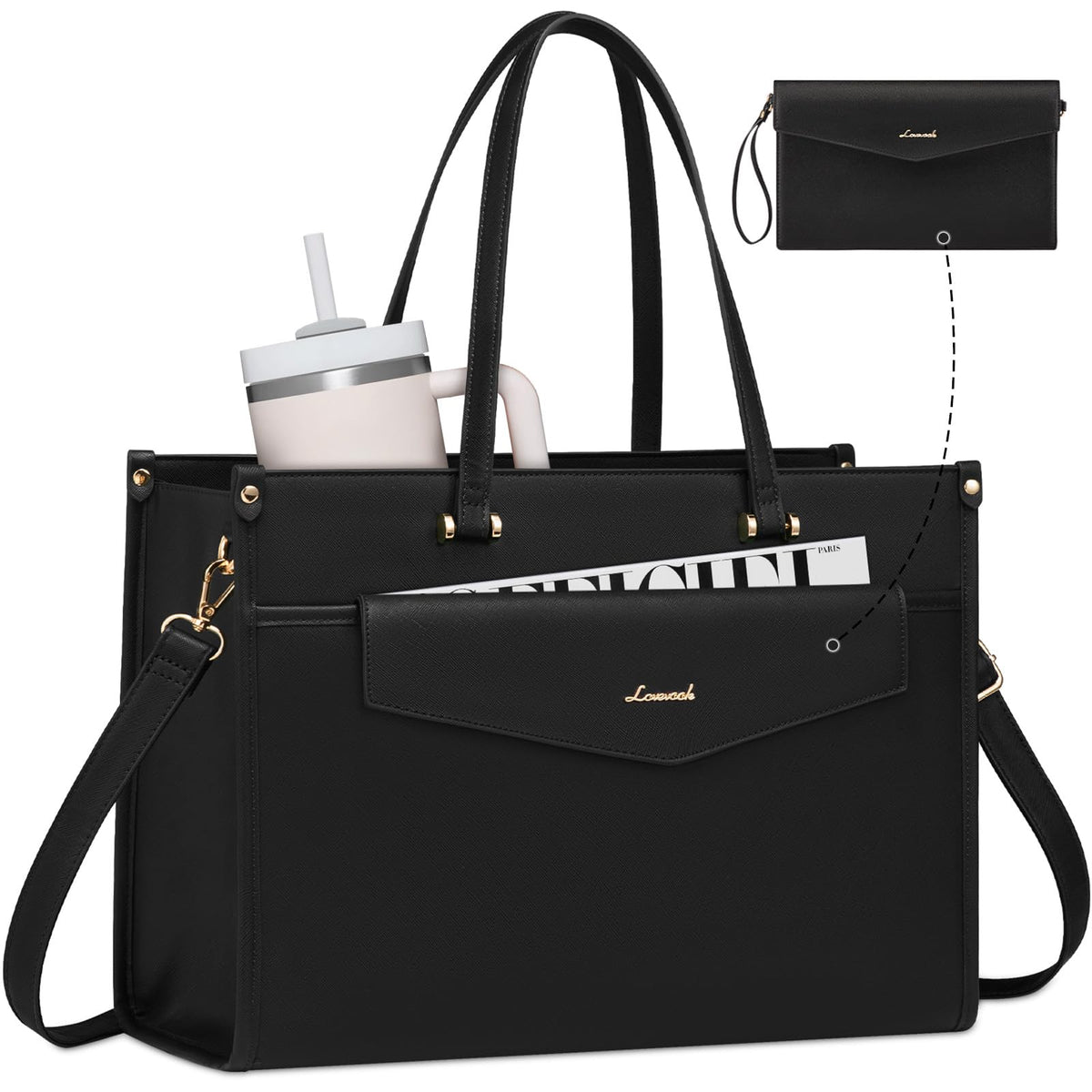 LOVEVOOK Laptop Tote Bag Women 2-in-1 Work Purse Computer Briefcase Handbag