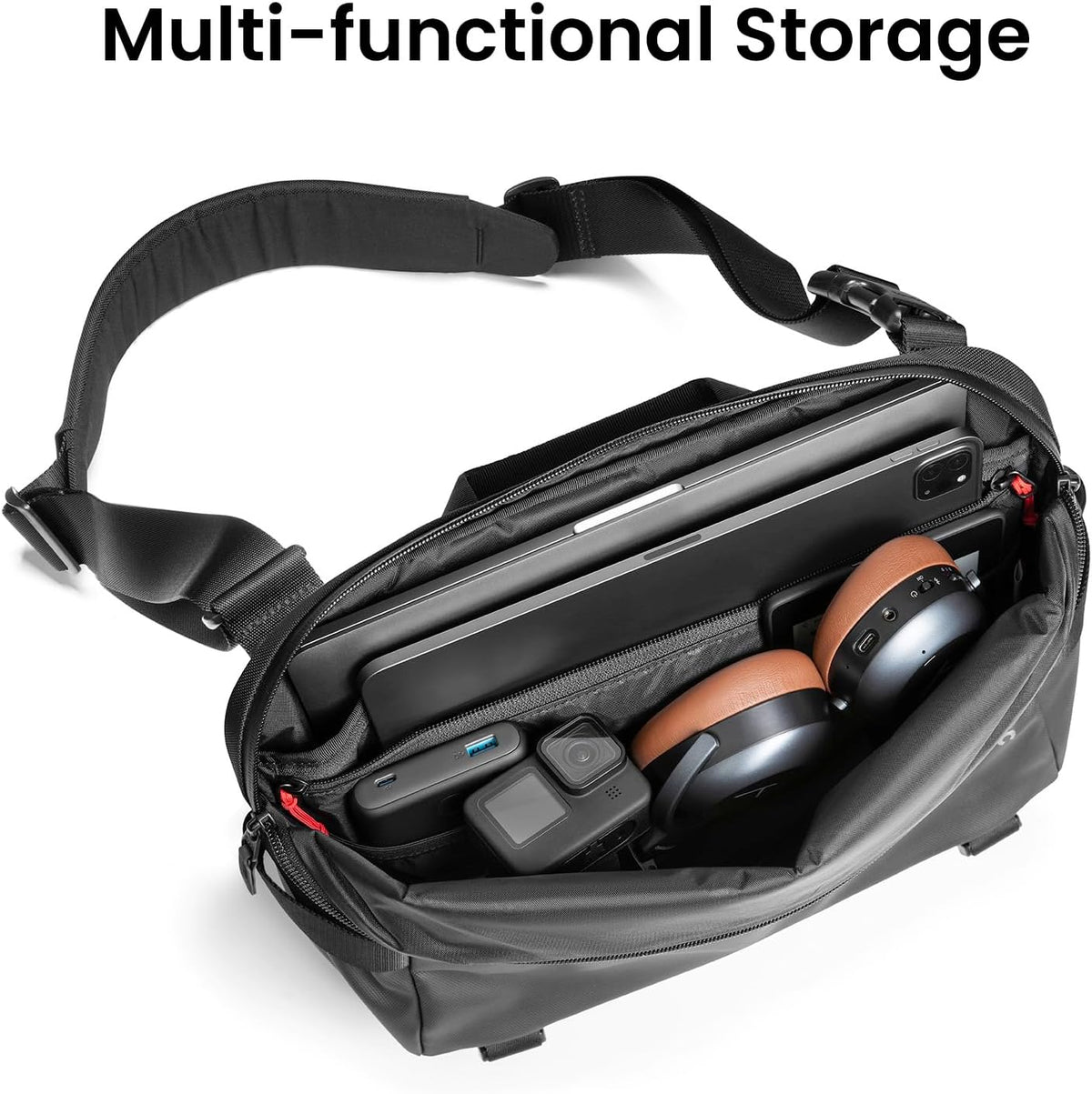 tomtoc Compact EDC Sling Bag 3L-10L, Minimalist Crossbody Bag Chest Shoulder Pack for Men Women, X-pac/Recycled Polyester