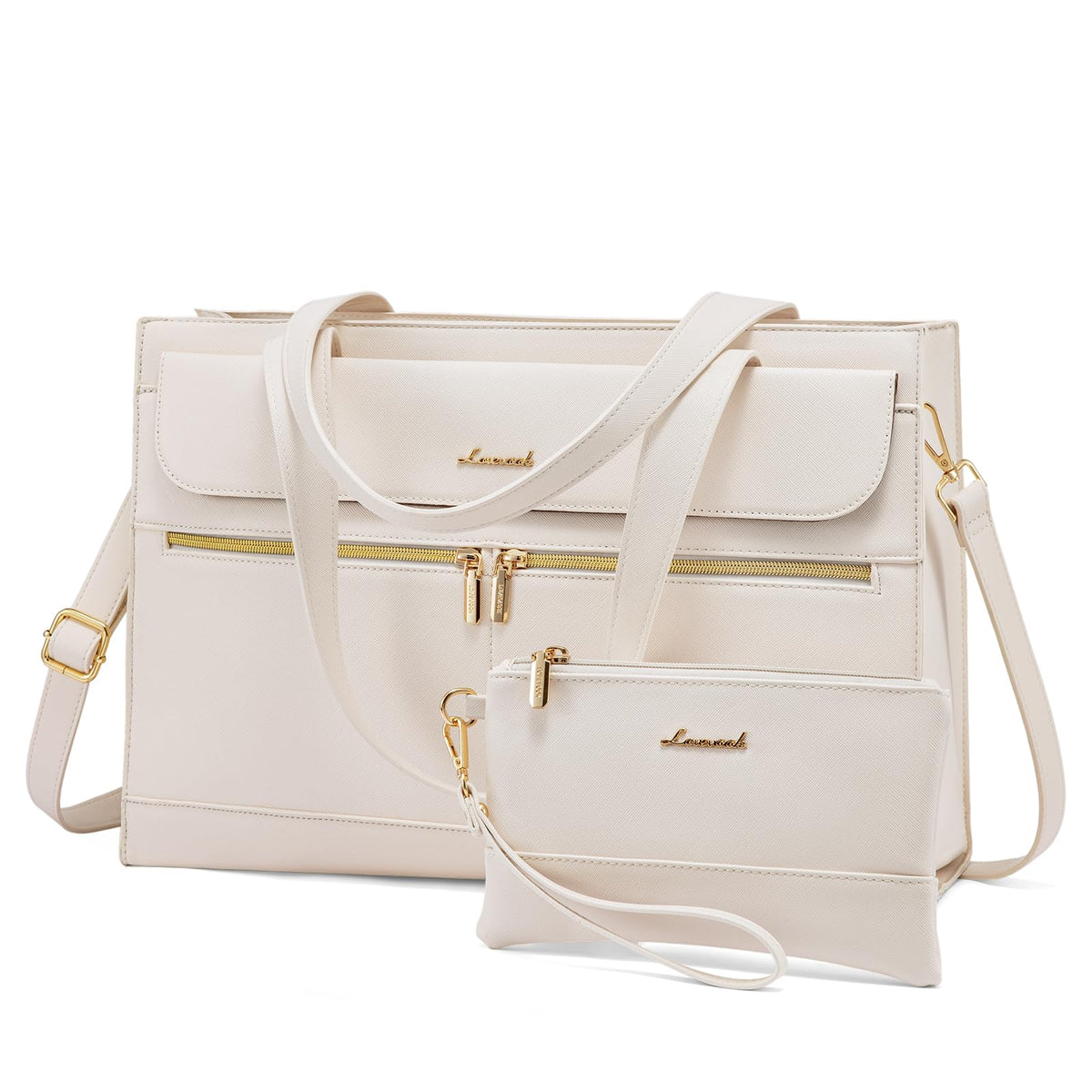 LOVEVOOK Laptop Bag for Women 15.6 Inch Tote Work Professional Leather Computer Briefcase Waterproof Handbag Shoulder Large Capacity Business Teacher Office Crossbody Purse