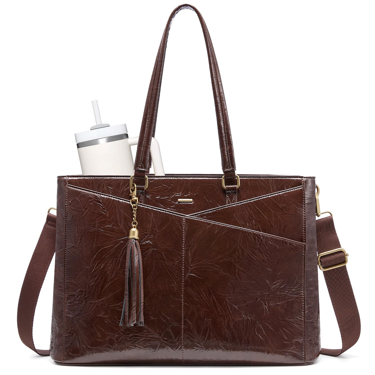 LOVEVOOK Laptop Tote Bag for Women,Leather Work Computer Briefcase Bag