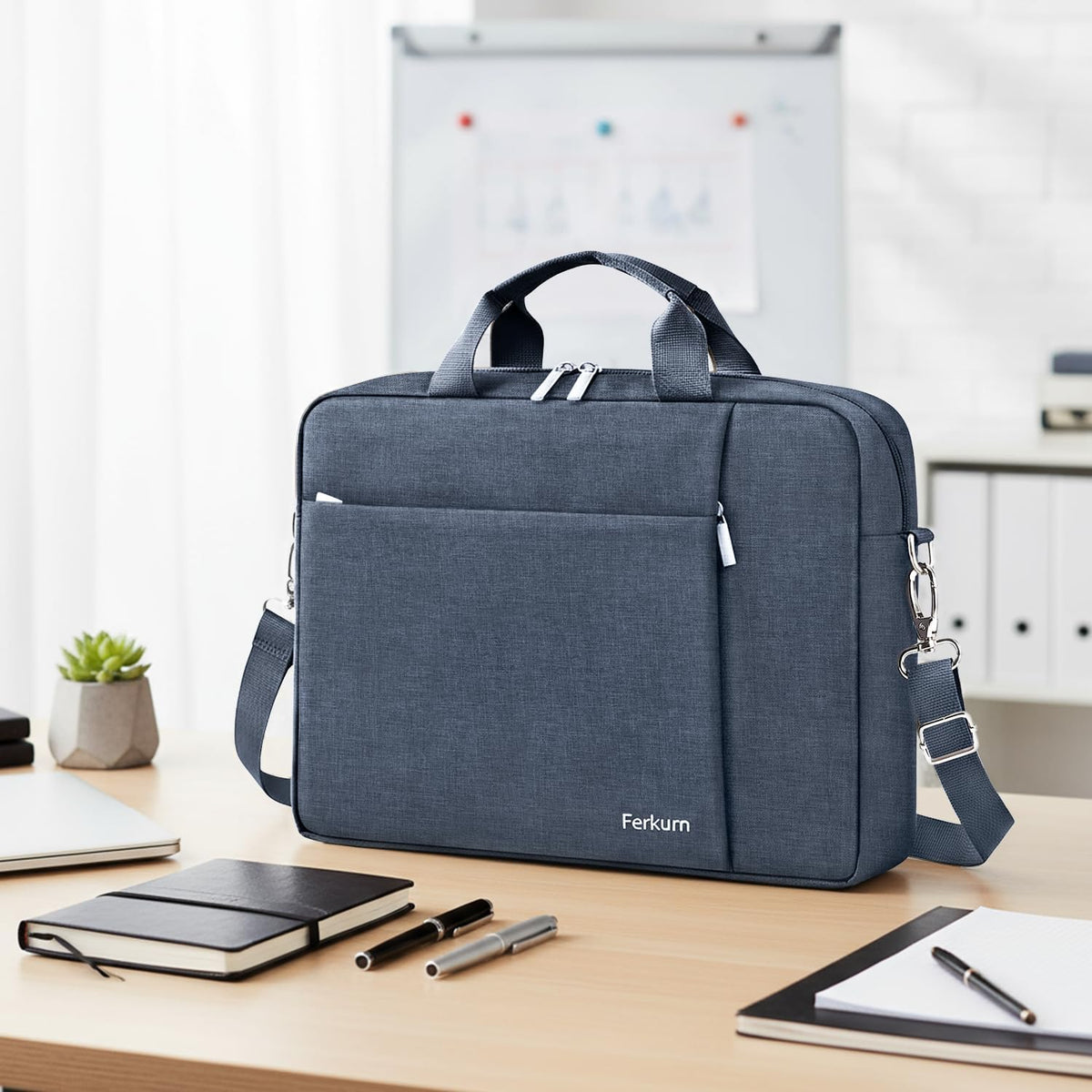Ferkurn 17 17.3 Inch Laptop Bag Case Women Men Compatible with HP OmniBook Envy Omen Pavilion/LG Gram/Dell Inspiron Precision/Yoga ThinkPad, Carrying Briefcase Messenger Computer Bag 18 inch, Grey
