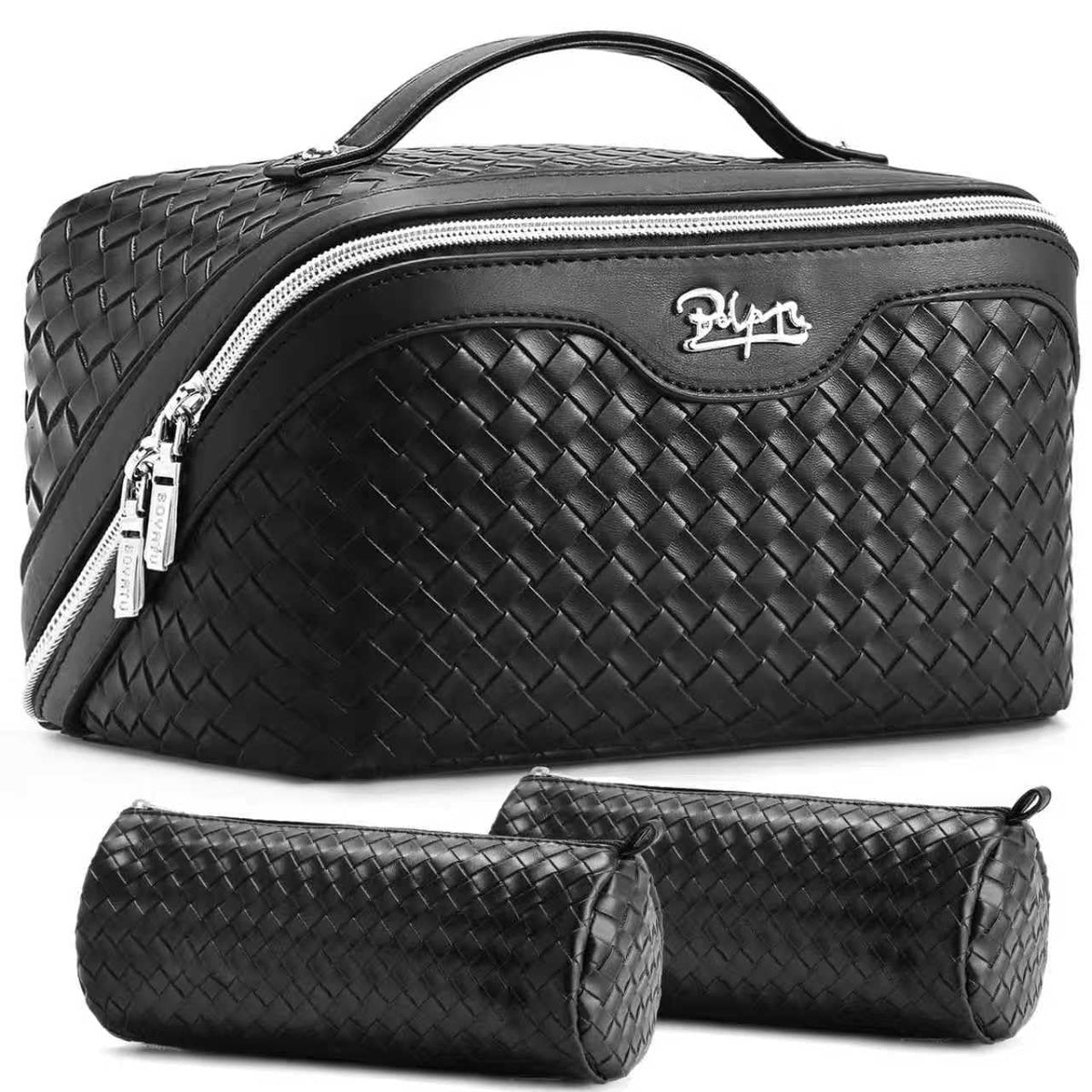 BOYATU Travel Makeup Bag Cosmetic Bags for Women: 3 Pcs Set Make up Bag
