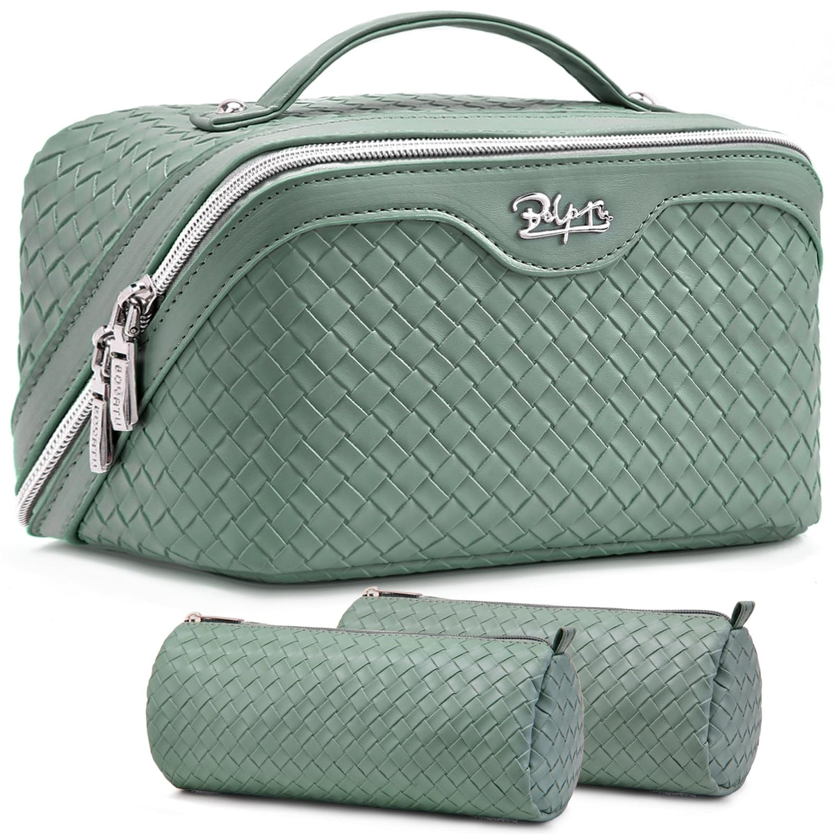 BOYATU Travel Makeup Bag Cosmetic Bags for Women: 3 Pcs Set Make up Bag
