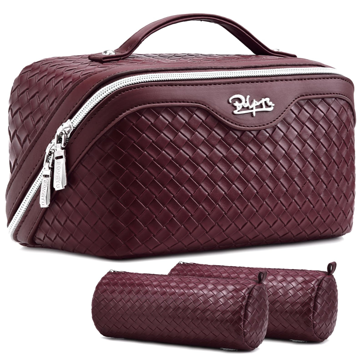 BOYATU Travel Makeup Bag Cosmetic Bags for Women: 3 Pcs Set Make up Bag