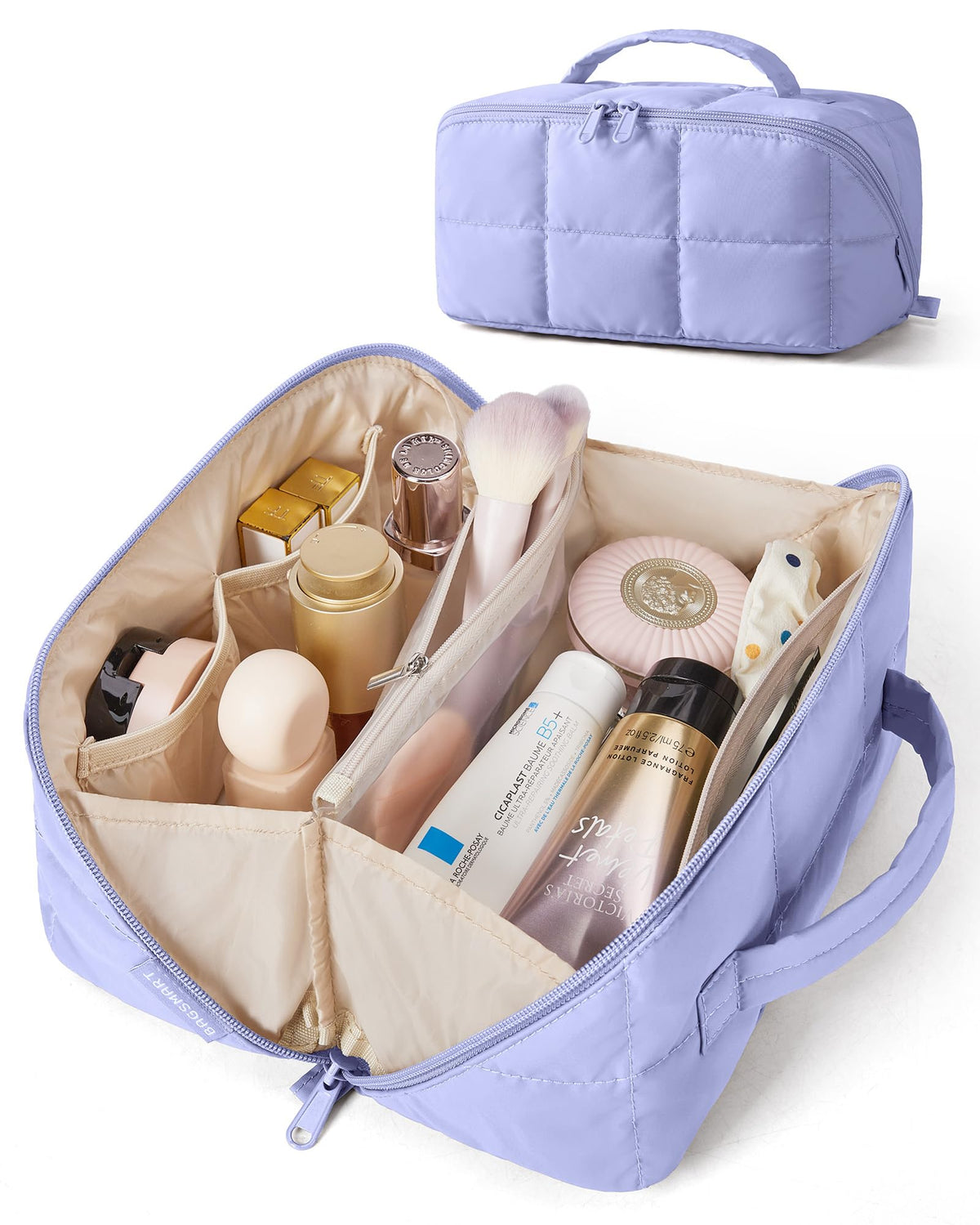 BAGSMART Travel Makeup Bag, Large Capacity Cosmetic Organizer for Women