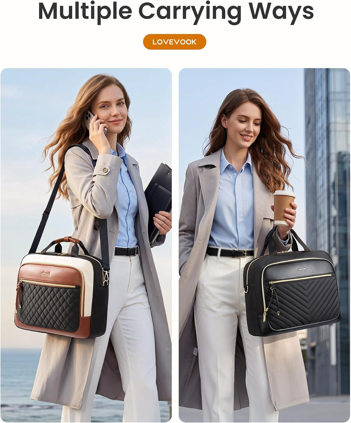LOVEVOOK Laptop Briefcase for Women, Computer Messenger Shoulder Bags