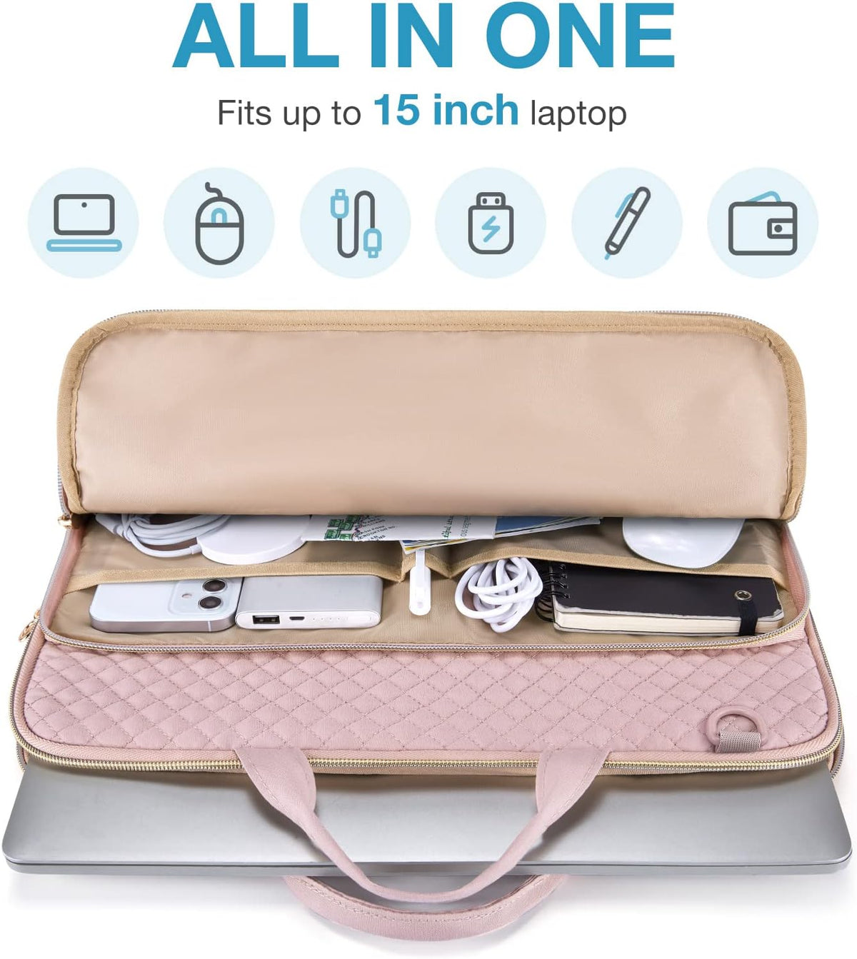 BAGSMART Laptop Sleeve Case with Handle Protective Water-Resistant
