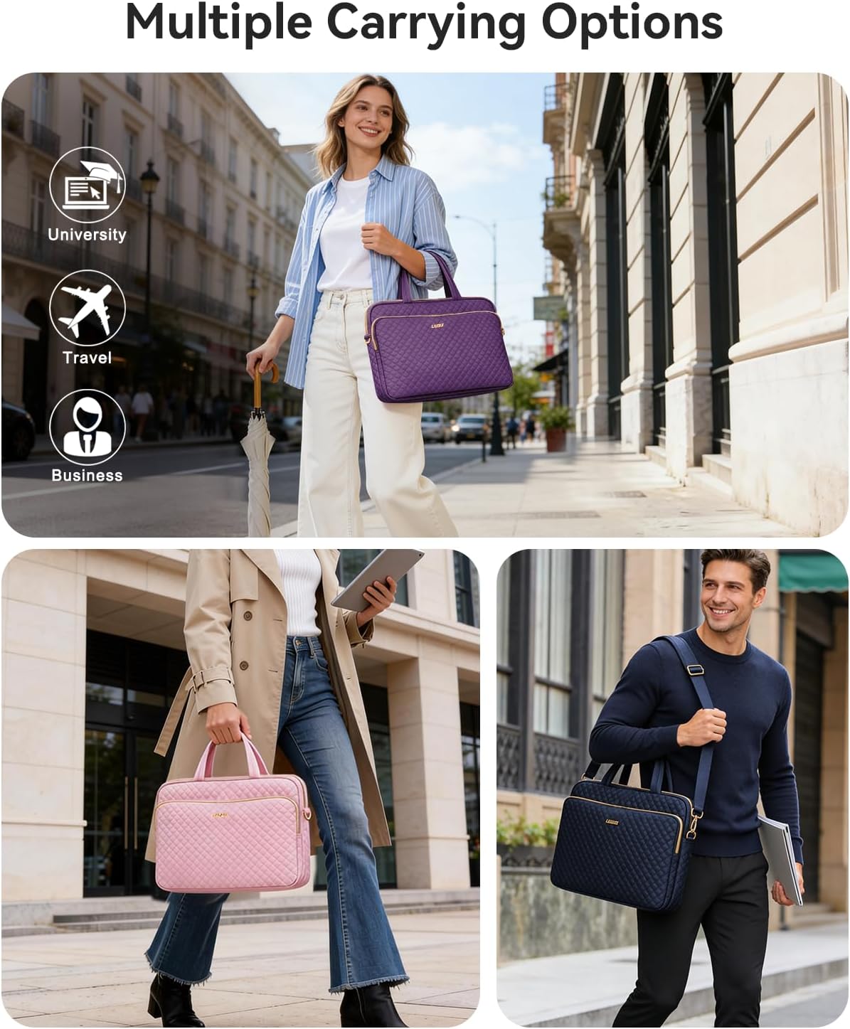 Laptop Bag Case for Women Men Messenger Briefcase Bag, 15.6 16 Inch