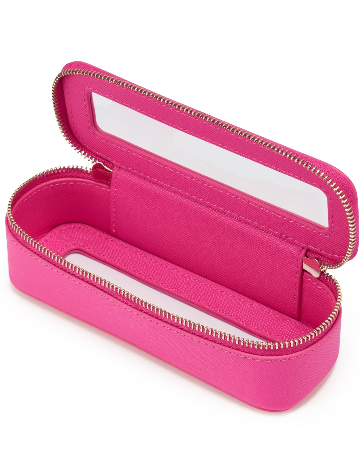 Popvibe Clear Makeup Bag Travel Cosmetic Case Transparent Toiletry Bag with Zipper, Portable Make Up Organizer Traveling Compact Car Bag for Essentials, Gold, Large