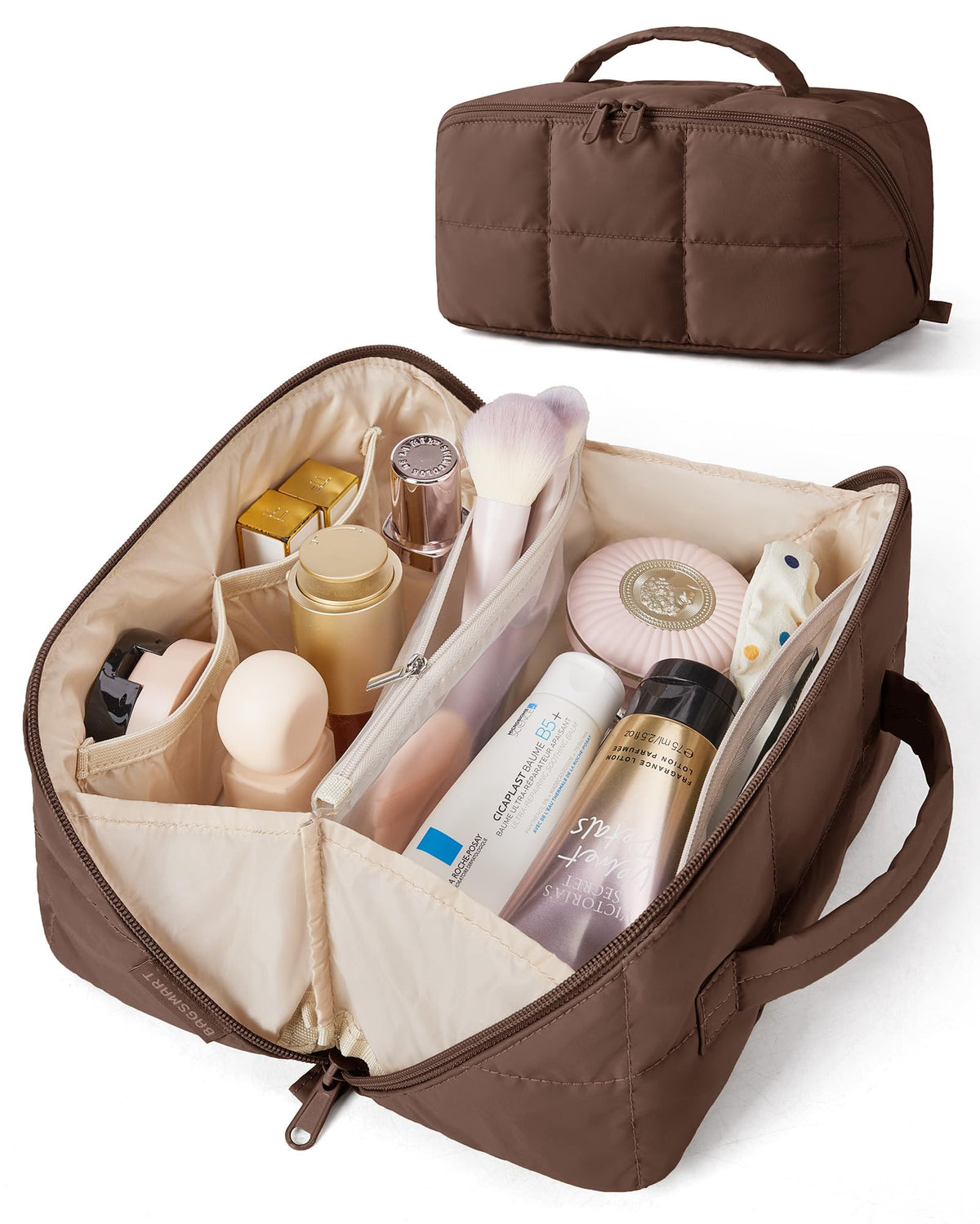 BAGSMART Travel Makeup Bag, Large Capacity Cosmetic Organizer for Women