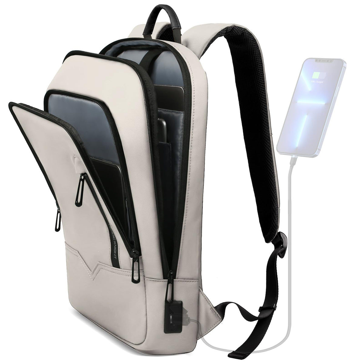 hk Backpack for Men, Business Slim Computer Bag for 15.6 Inch Laptop
