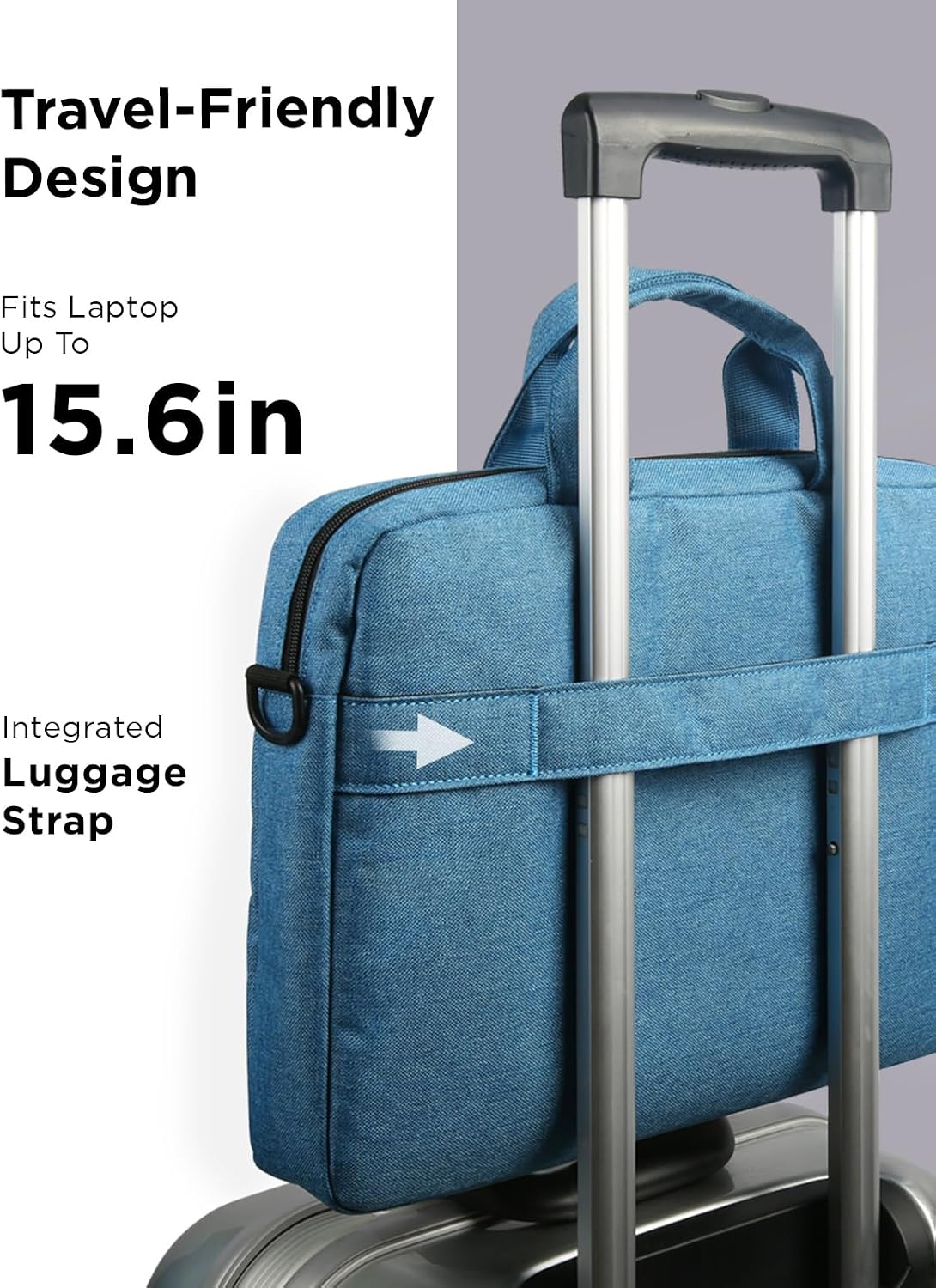 Lenovo Laptop Carrying Case T210, 15.6-Inch Laptop and Tablet, Sleek Design, Durable and Water-Repellent Fabric, Business Casual or School, GX40Q17230 Casual Toploader - Blue