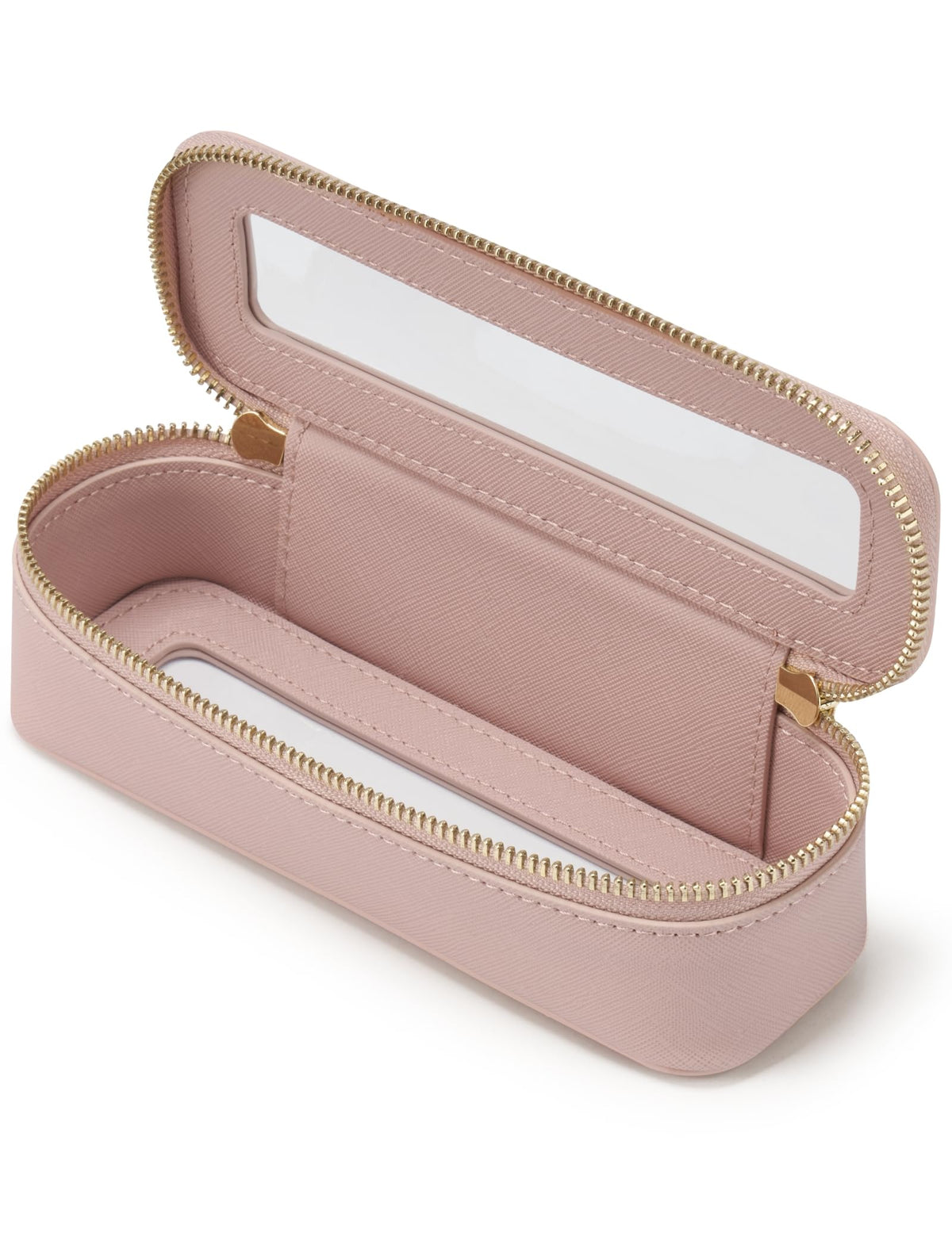 Popvibe Clear Makeup Bag Travel Cosmetic Case Transparent Toiletry Bag with Zipper, Portable Make Up Organizer Traveling Compact Car Bag for Essentials, Gold, Large