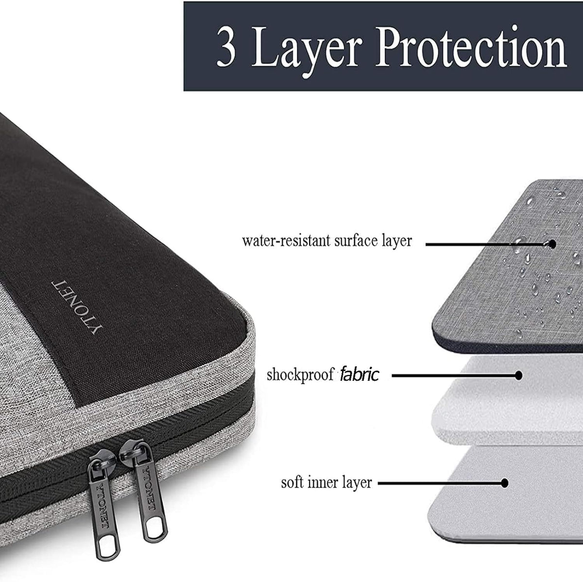 Ytonet Laptop Case 16 inch, 15-15.6 Inch TSA Laptop Sleeve Computer Bag