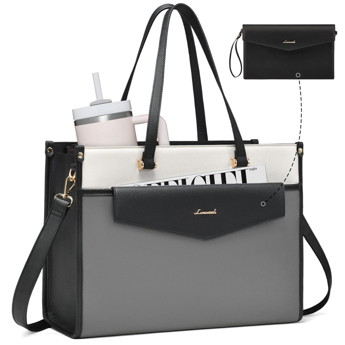 LOVEVOOK Laptop Tote Bag Women 2-in-1 Work Purse Computer Briefcase Handbag