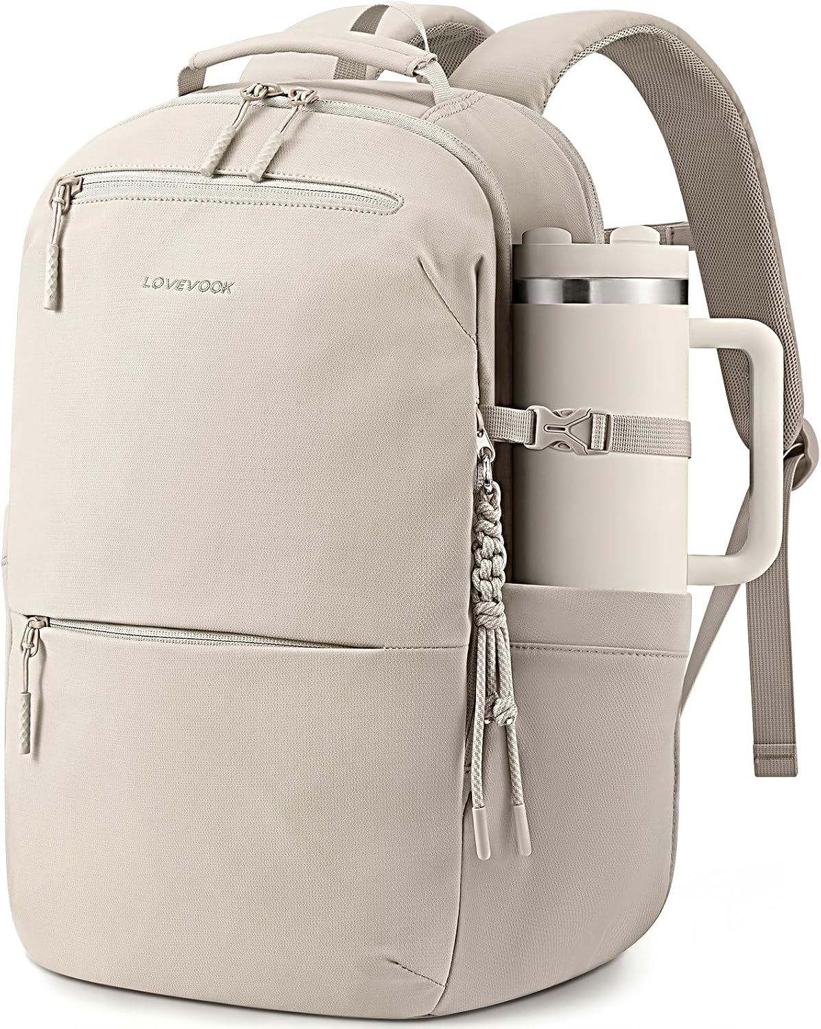 LOVEVOOK Laptop Backpack for Women with Tumbler Holder,Work Backpack Women