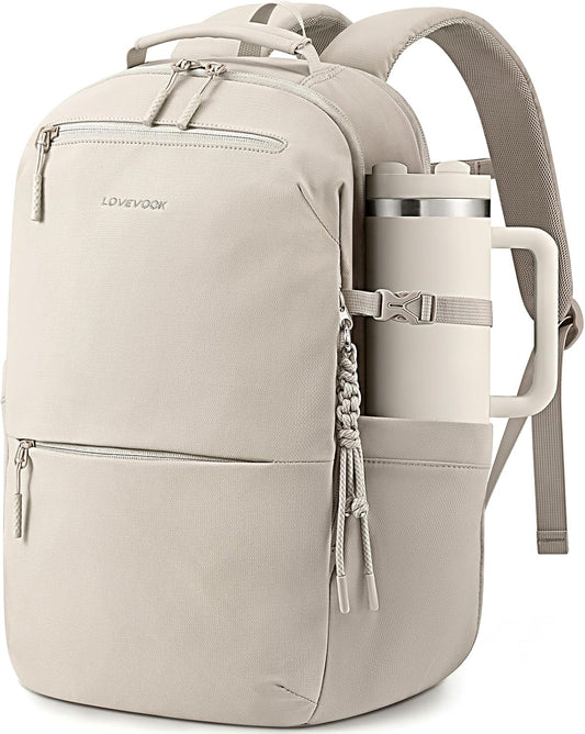 LOVEVOOK Laptop Backpack for Women with Tumbler Holder,Work Backpack Women