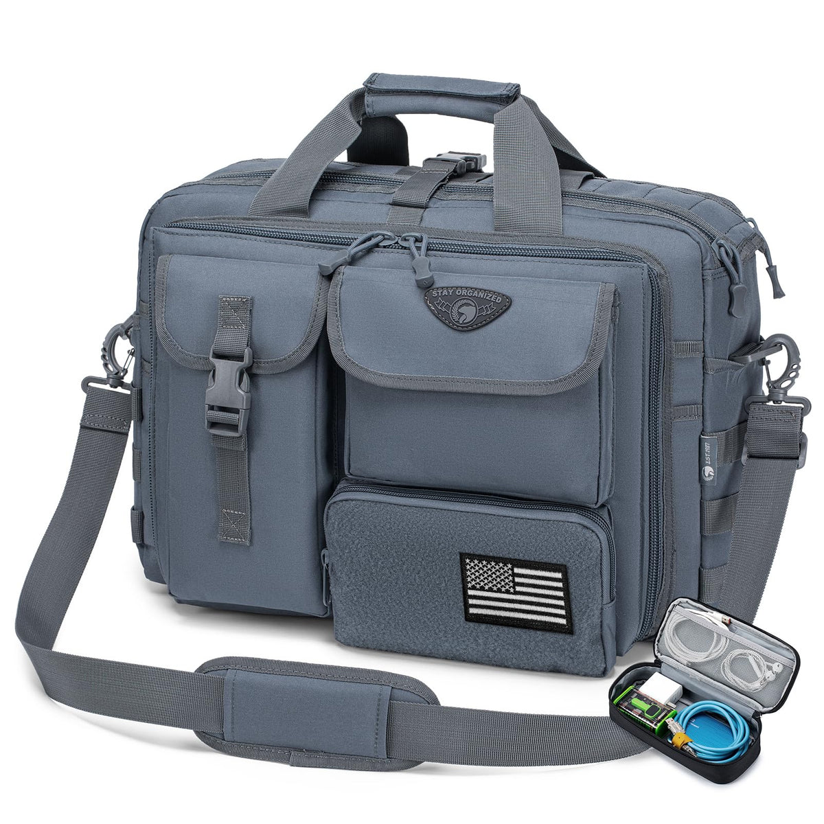 Stypos Tactical Messenger Bag,14inch/15.6inch/17.3inch Briefcase for Man Military Laptop Bag, Flight Work Bags for Pilots