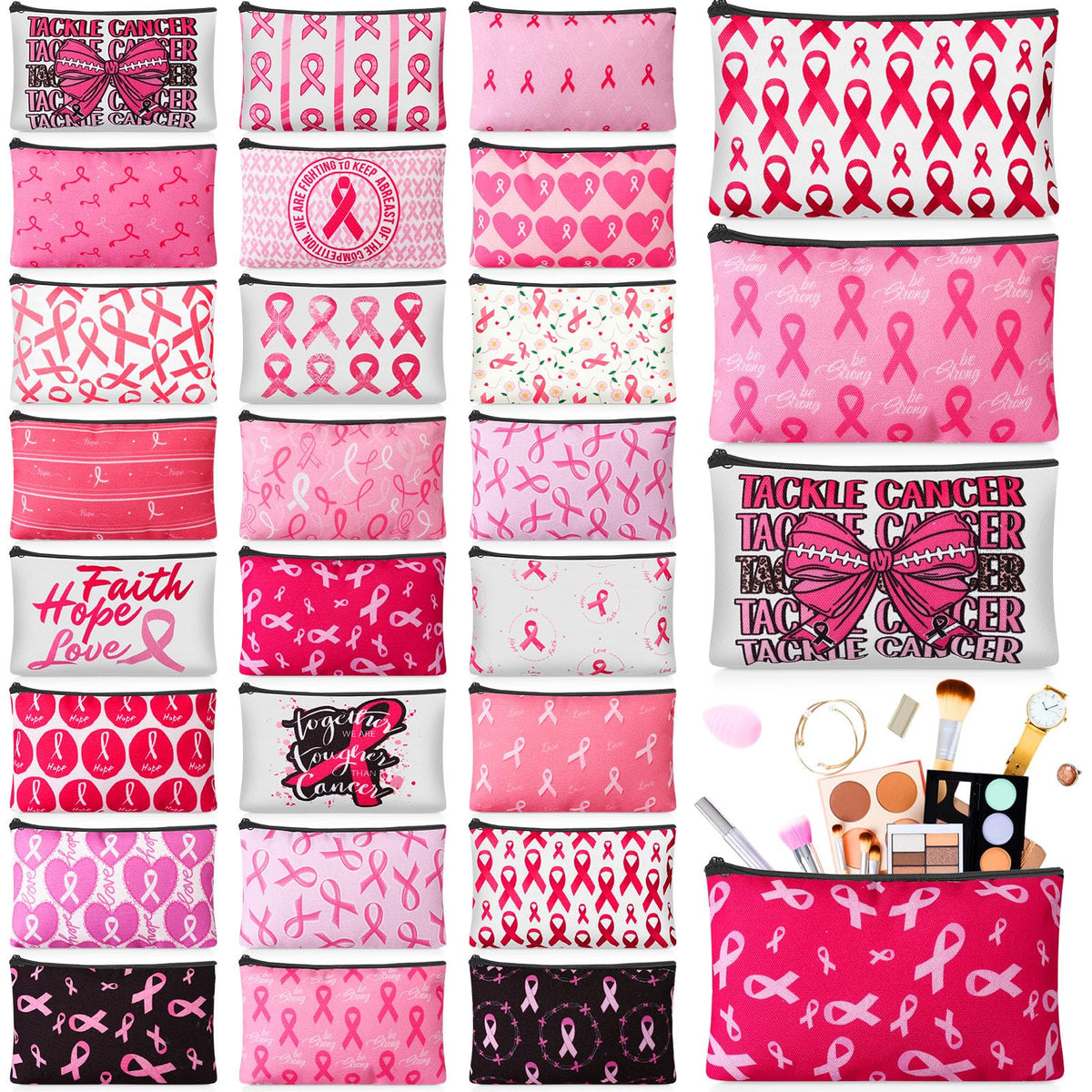 Meanplan 24 Pcs Marble Cosmetic Bags Marble Makeup Bags Toiletry Pouch with Zipper Travel Cosmetic Organizer for Women and Girls 24 Styles