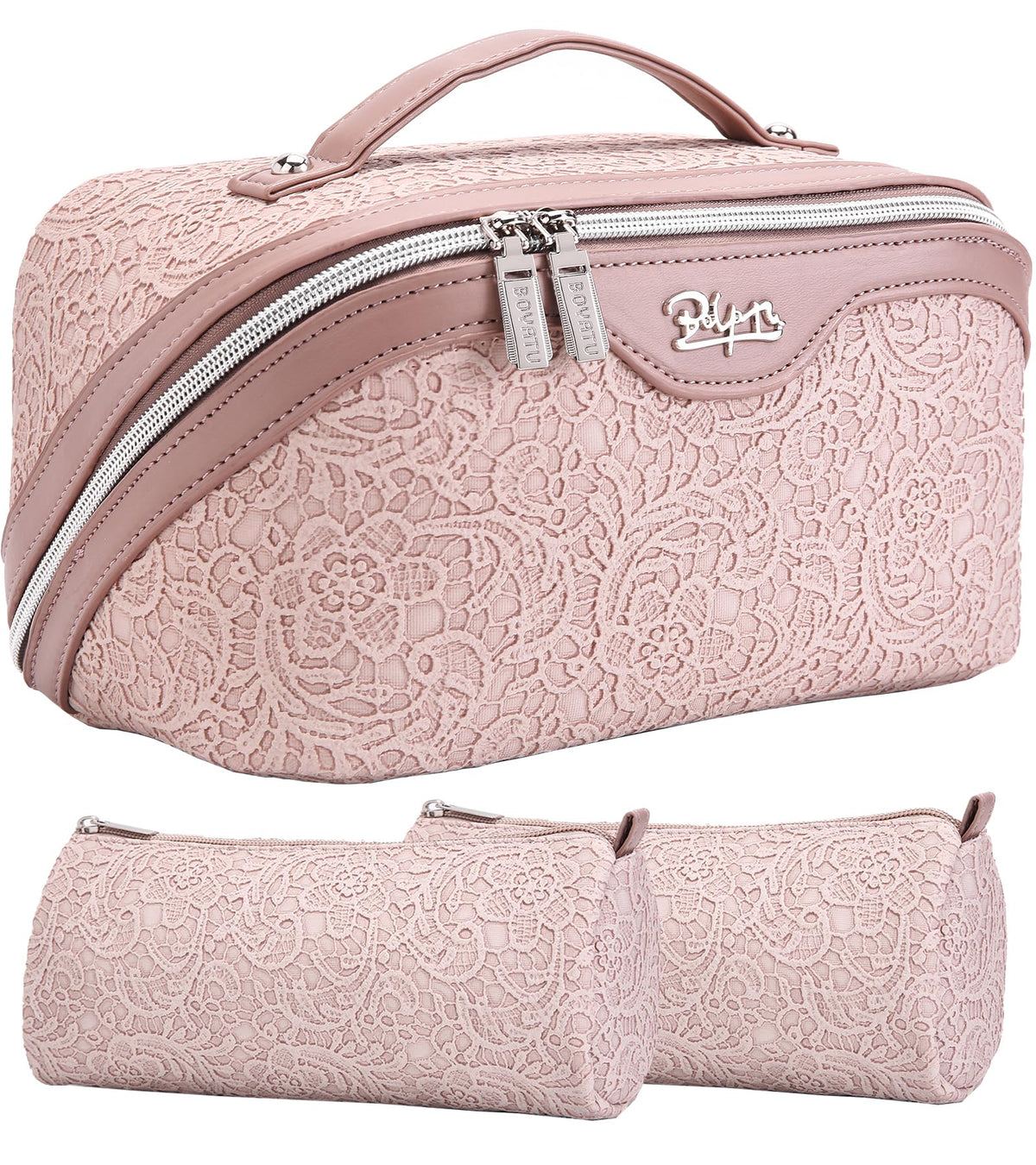 BOYATU Travel Makeup Bags Cosmetic Organizer Bag: Floral Make up Bag