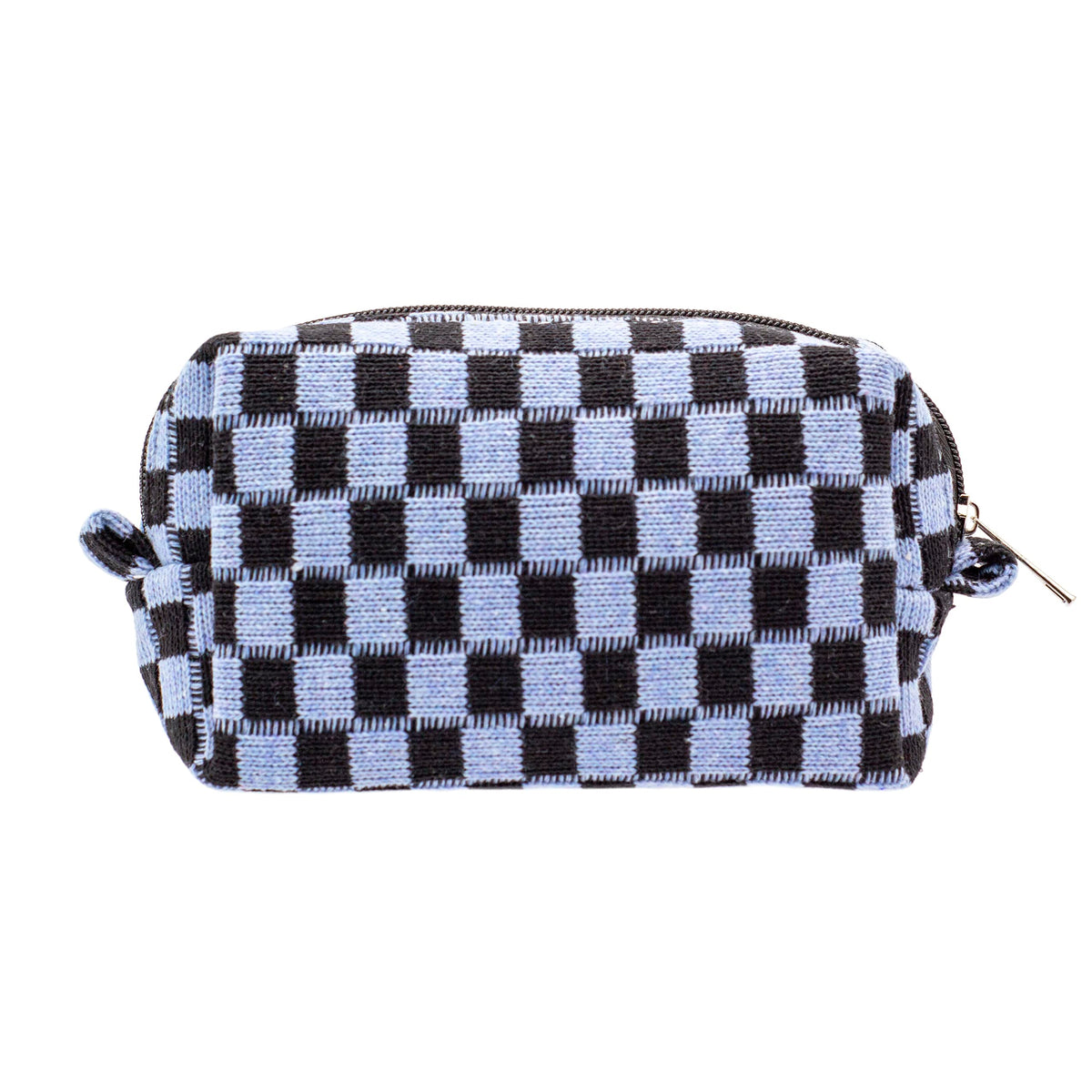 Checkered Makeup Bag for Purse, Small Travel Cosmetic Pouch,Blue,6 Pack