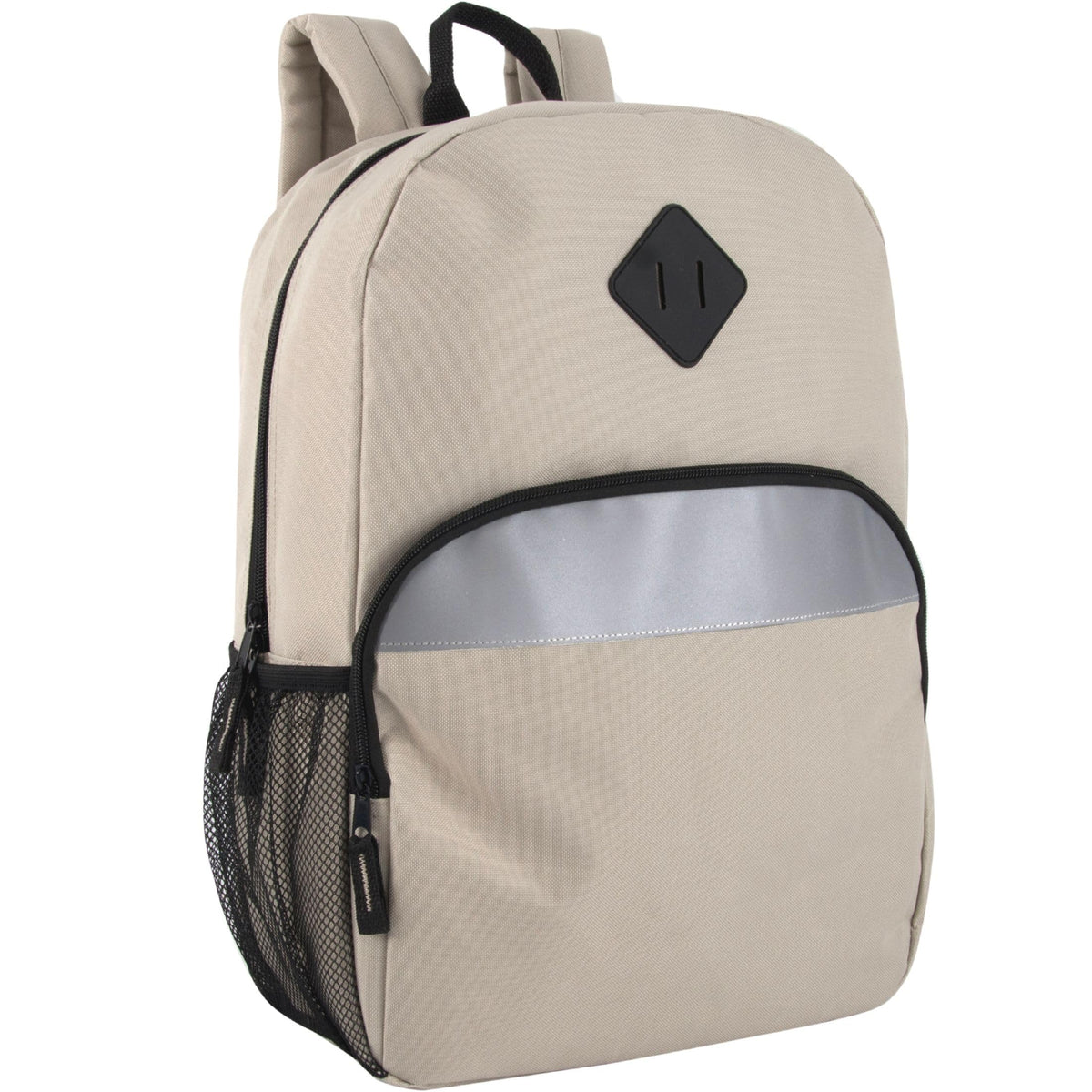Trail maker 17" Backpack – Reflective School Backpack with Padded Straps, Water Bottle Pockets for Kids & Adults, School Travel Camp (Black)
