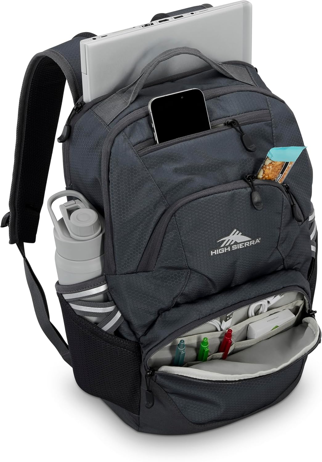 High Sierra Swoop SG Backpack, Travel or Work Laptop Bookbag with Drop Protection Pocket, and Tablet Sleeve, One Size, Mercury