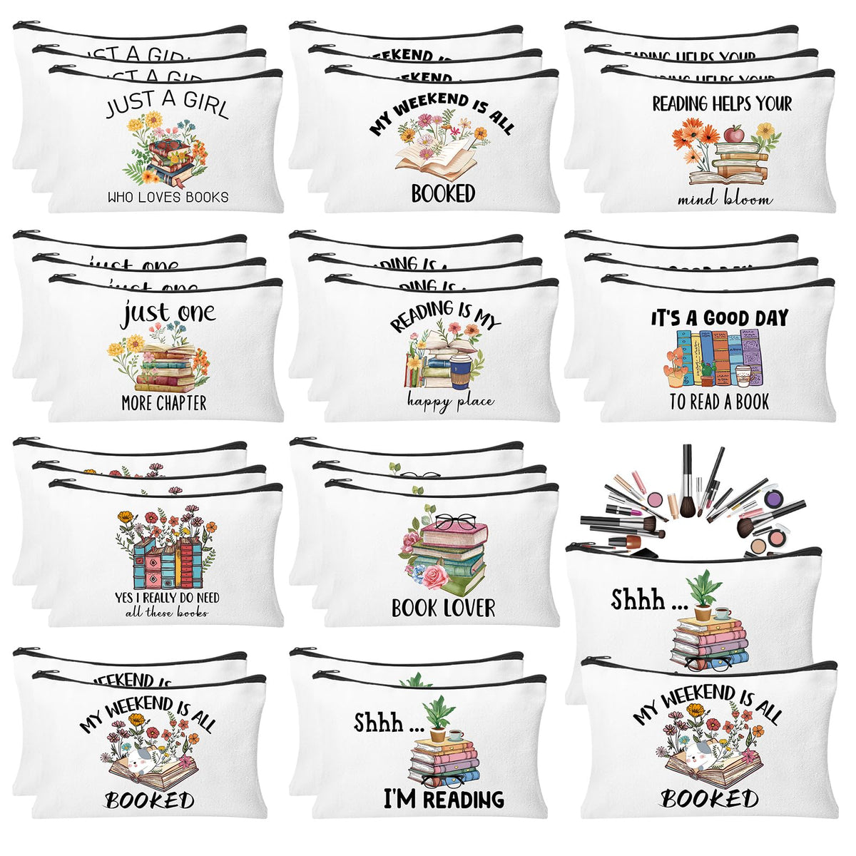 30pcs Pink Bow Makeup Bag Coquette Cosmetic Bags for Women