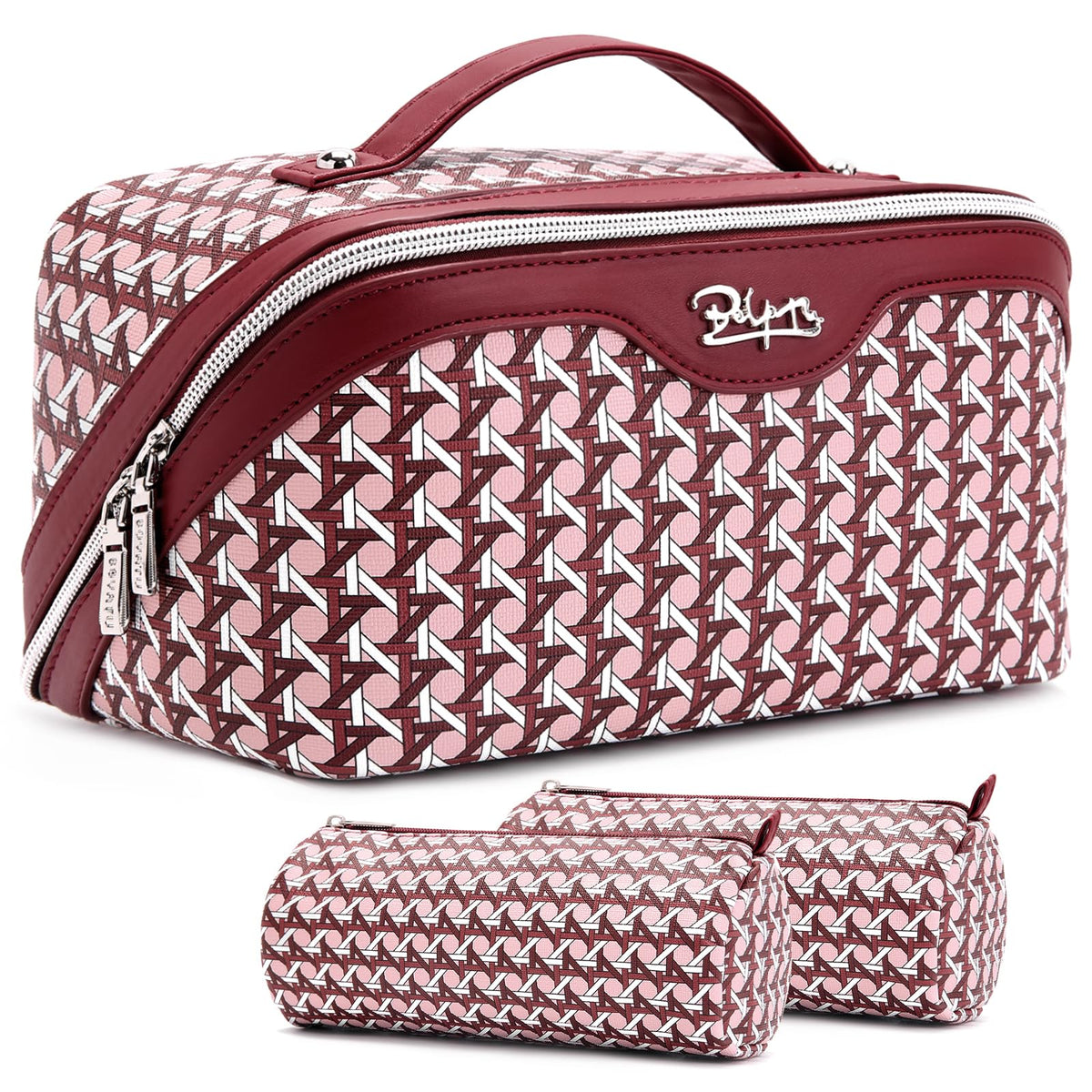 BOYATU Travel Makeup Bag Cosmetic Bags for Women: 3 Pcs Set Make up Bag