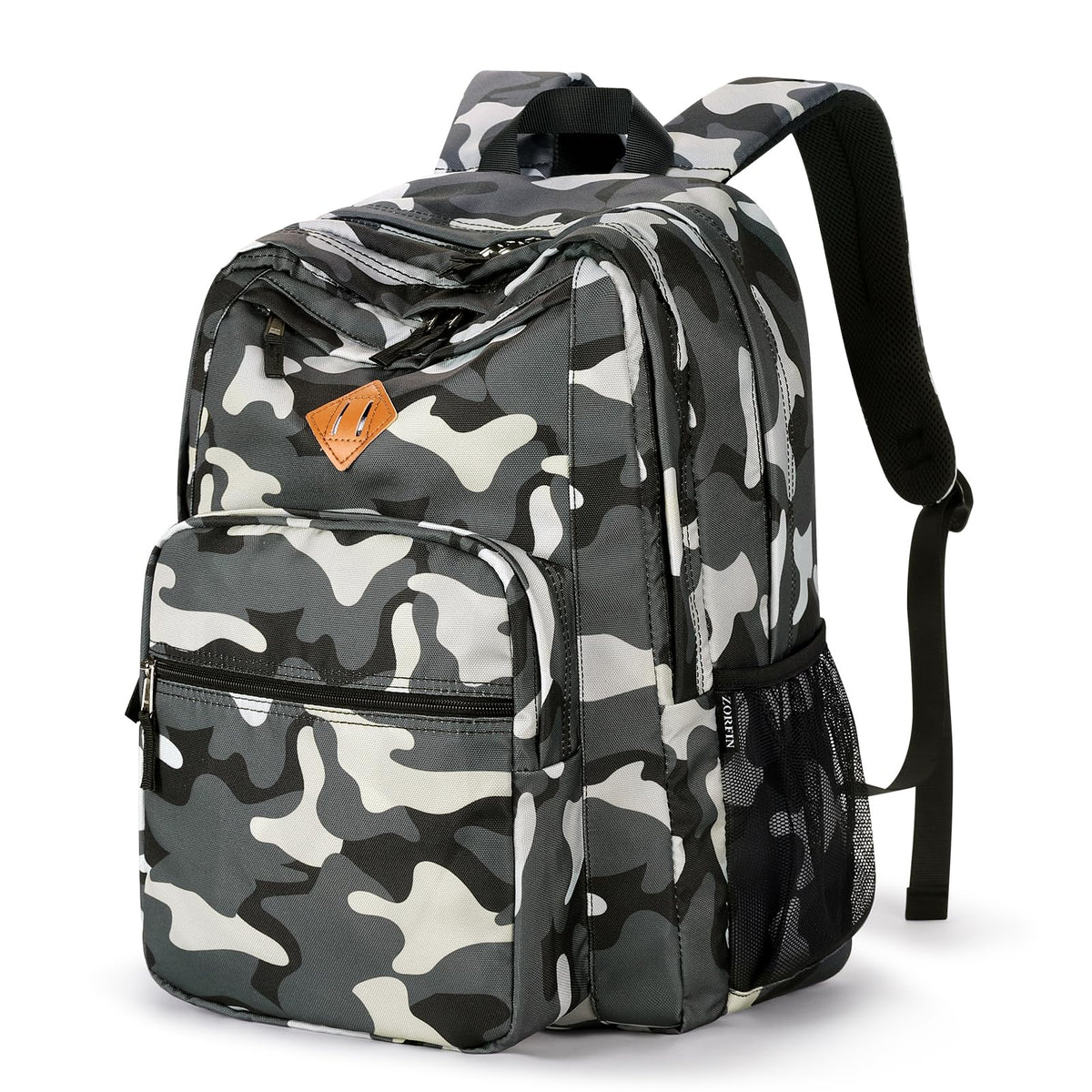ZORFIN 26L Black Backpack for College, and Travel: Water Resistant Bookbag