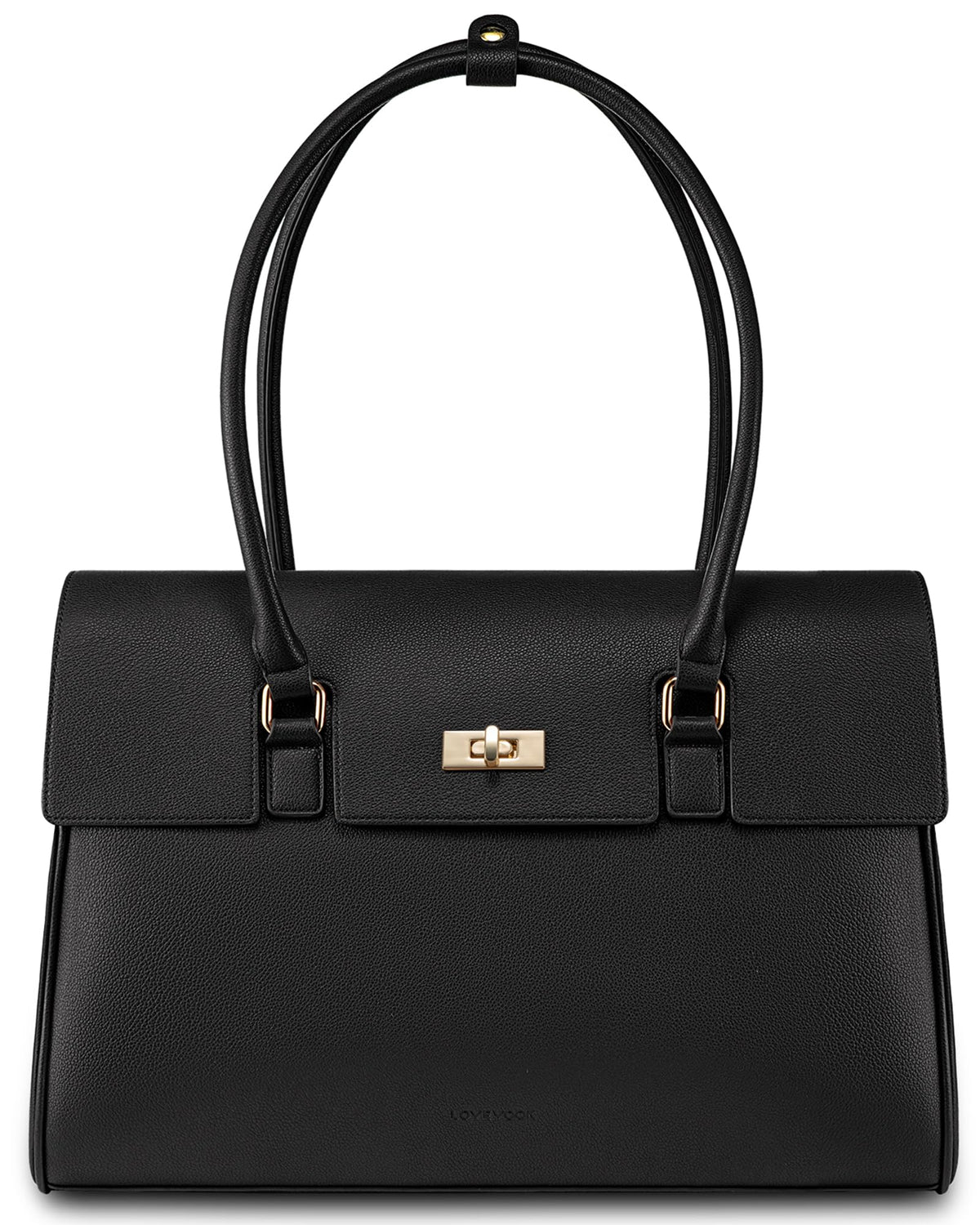 LOVEVOOK Laptop Tote Bag for Women 15.6 Inch Waterproof Leather Computer Bags Business Office Work Briefcase Black