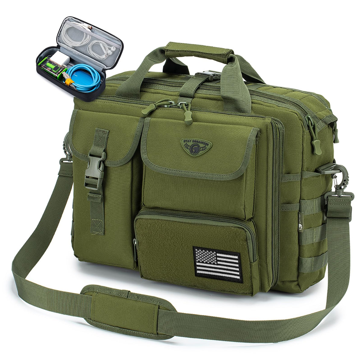 Stypos Tactical Messenger Bag,14inch/15.6inch/17.3inch Briefcase for Man Military Laptop Bag, Flight Work Bags for Pilots