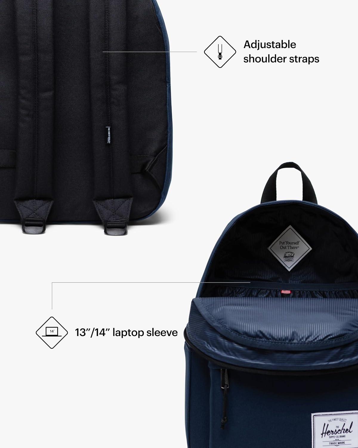 Herschel Classic Backpack, Navy, Mod - 20L