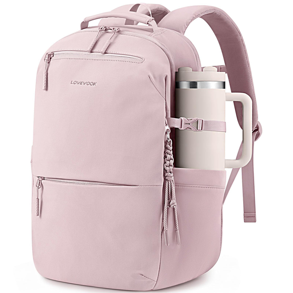 LOVEVOOK Laptop Backpack for Women with Tumbler Holder,Work Backpack Women