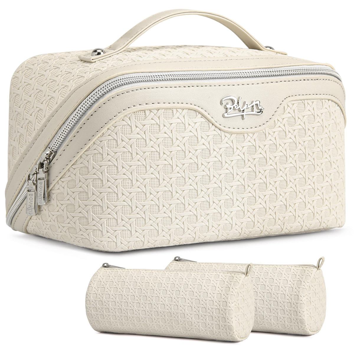 BOYATU Travel Makeup Bag Cosmetic Bags for Women: 3 Pcs Set Make up Bag