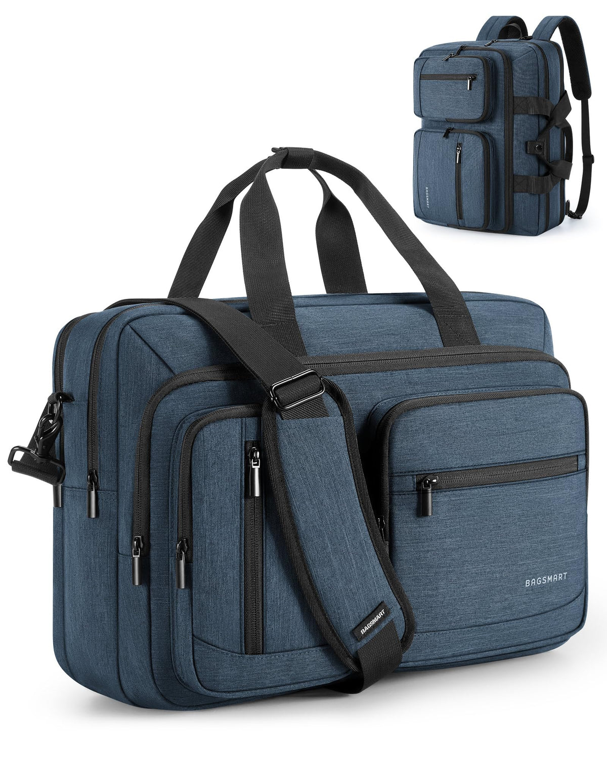 BAGSMART 3 In 1 Laptop Bag for Men, Computer Briefcase 17.3 Inch Laptop Water-Repellent Shoulder Bag, Computer Bag Business Travel Office, Black