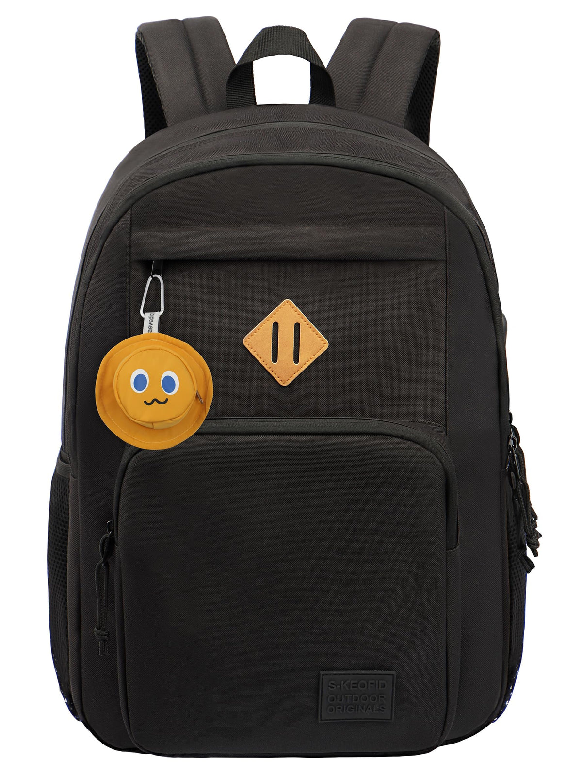 KEOFID Travel backpack for Men and Women, Anti Theft Laptop Backpack with USB Charging Port for Work, Large Bag for College, Carry-on Backpack with Luggage Strap, Water Resistent(Black)