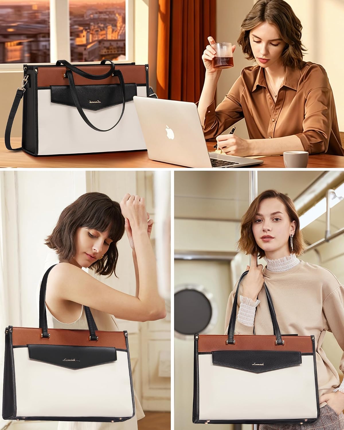 LOVEVOOK Laptop Tote Bag Women 2-in-1 Work Purse Computer Briefcase Handbag