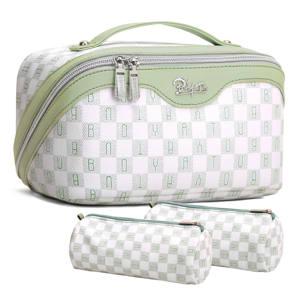 BOYATU Travel Makeup Bag Organizer: 3 Pcs Large Cosmetic Bags Set for Women