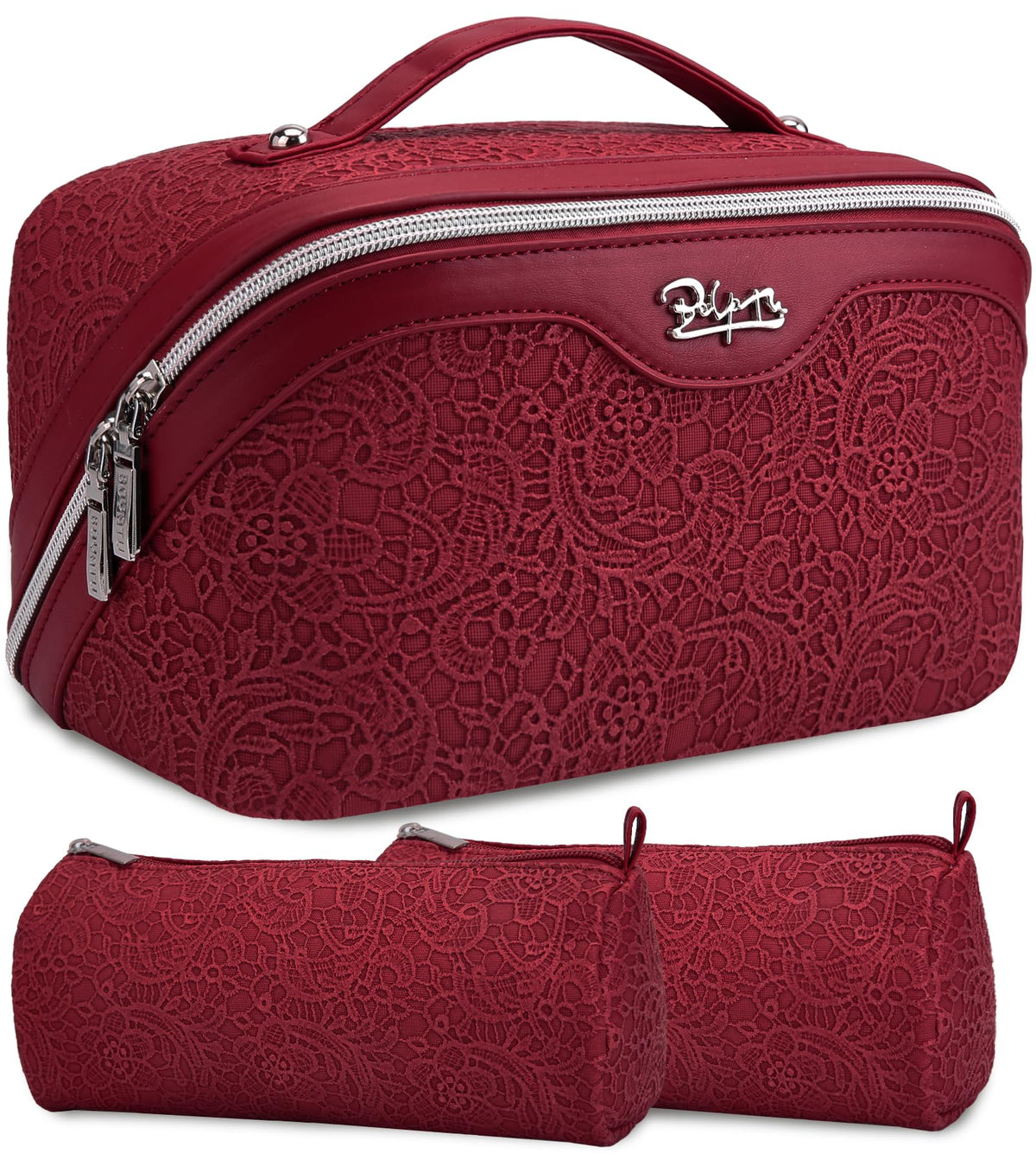 BOYATU Travel Makeup Bags Cosmetic Organizer Bag: Floral Make up Bag